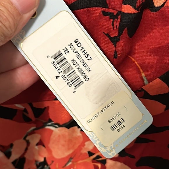 Tracy Reese Red Floral Silk Blend Sculpted Sheath Dress Size 4 NWT - Picture 5 of 10